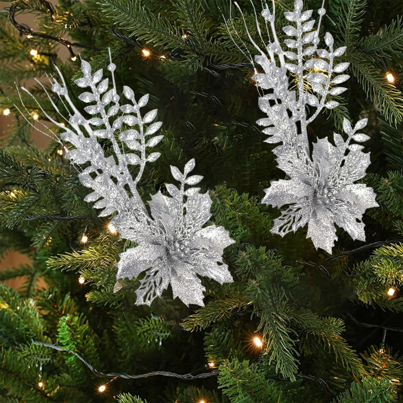 Rvkxad Christmas Tree Simulation Flowers 2Pcs, Plastic Artificial Flowers for Weddings Parties Holiday Decor, Decorative Floral Arrangements - Walmart.ca