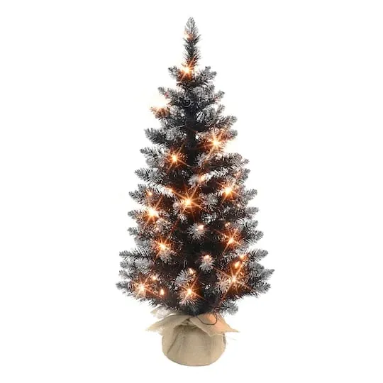 Seasonal Delight: 3ft. Pre-Lit Black Pine Artificial Christmas Tree, Clear  Incandescent Lights Christmas Gifts Available at Christmas Designers Store  Texas United States.