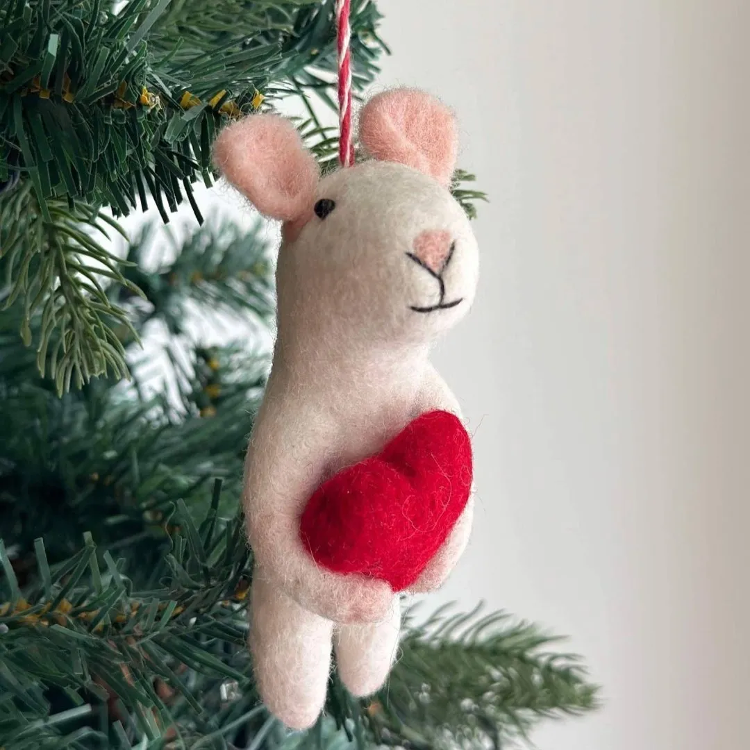 sense&purpose, Decorative objects, Felt animal double mouse with heart