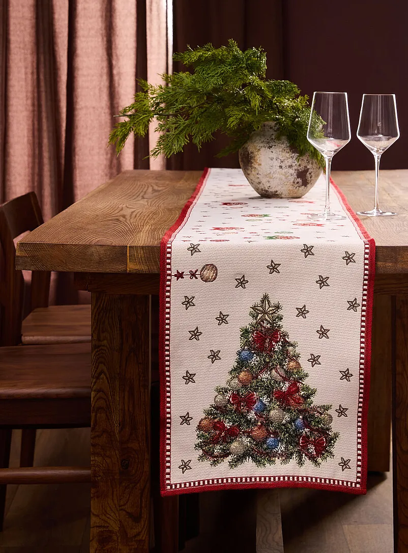 Shimmering fir tree table runner See available sizes Christmas Collection |  Simons Maison | | Simons