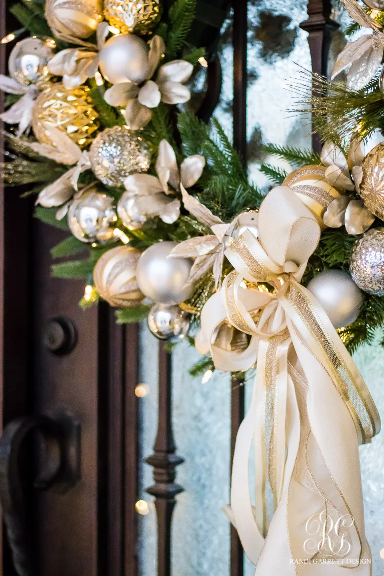 Silver and Gold Christmas Front Porch - Randi Garrett Design
