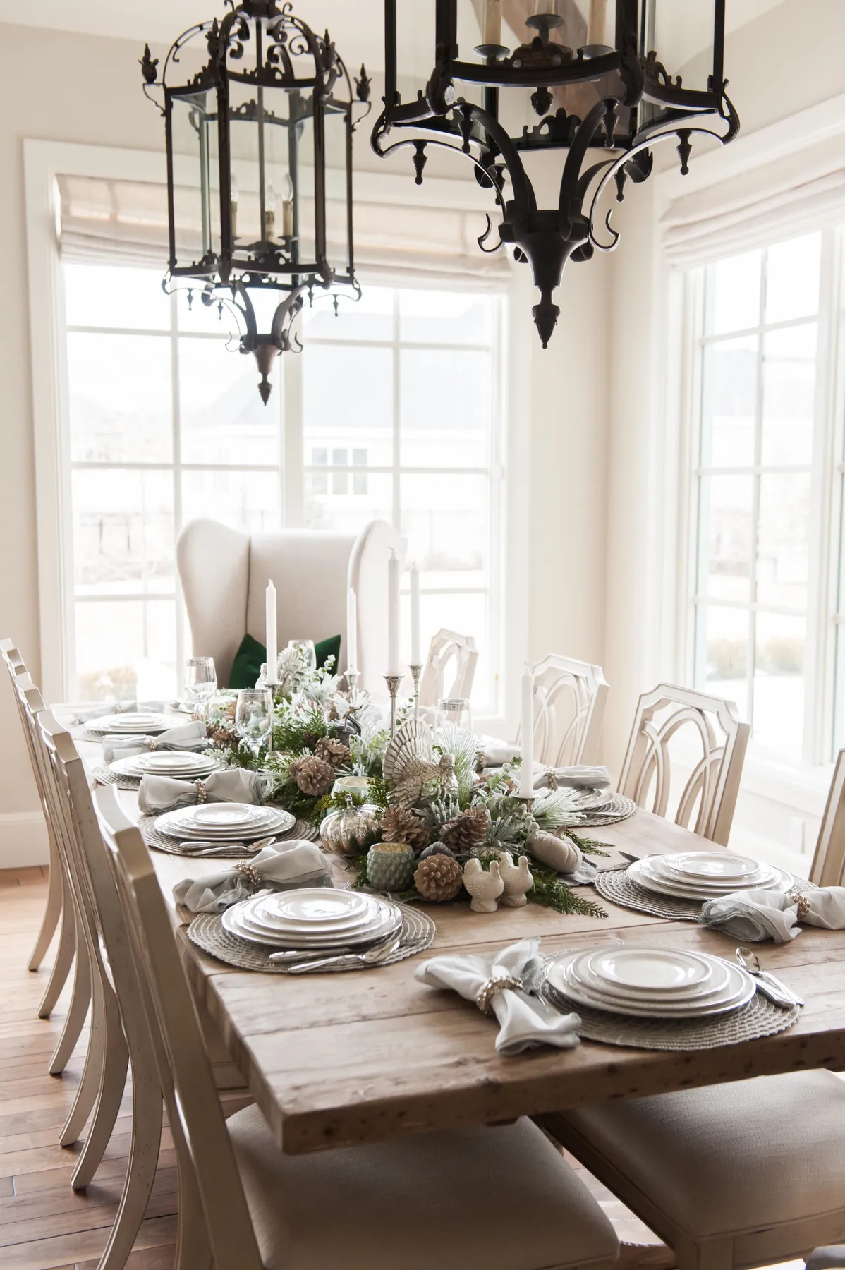Silver And White Peerless Table Centerpieces + January Inspiration Elegant  Online Winter Tablescape