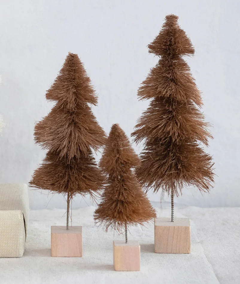 Sisal Bottle Brush Tree with Wood Base, Brown – TA Lorton