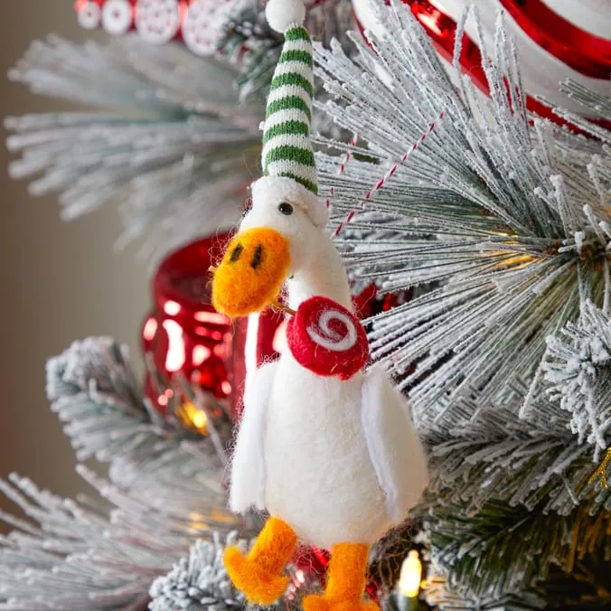 Sleigh Bells Christmas Felt Hanging Ornament Assorted | Home Bargains
