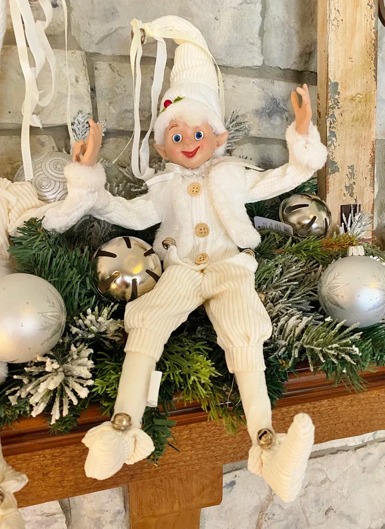 Snowy Smiles | Holiday Elf in Cream - Timeless Floral Boutique