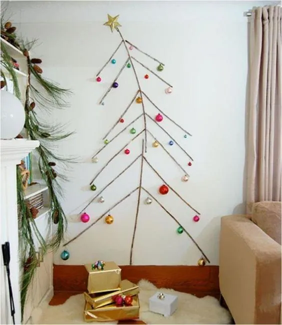 Space Saving Ideas and Creative Christmas Designs, Alternative Wall Holiday Trees