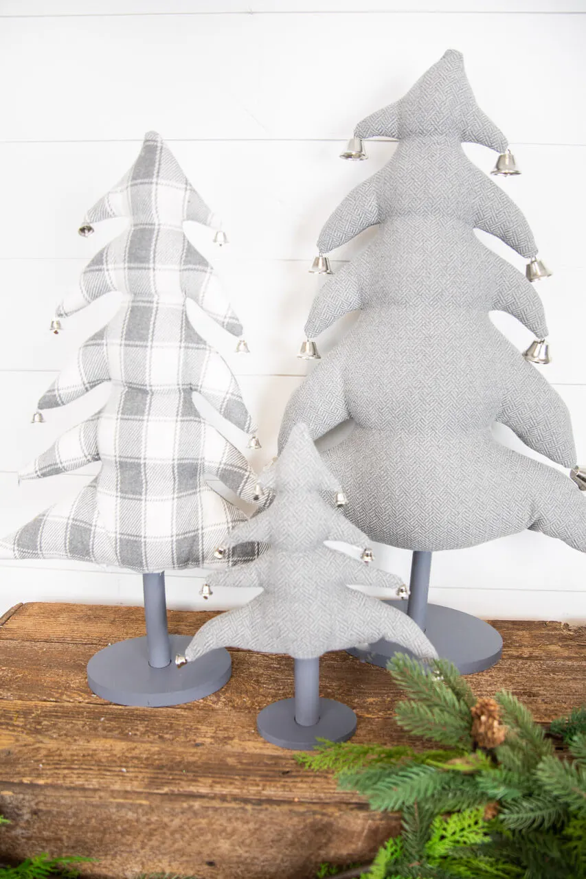 Sullivans Trees with Bells Set of 3, 36'H, 17.5'H & 12'H Green