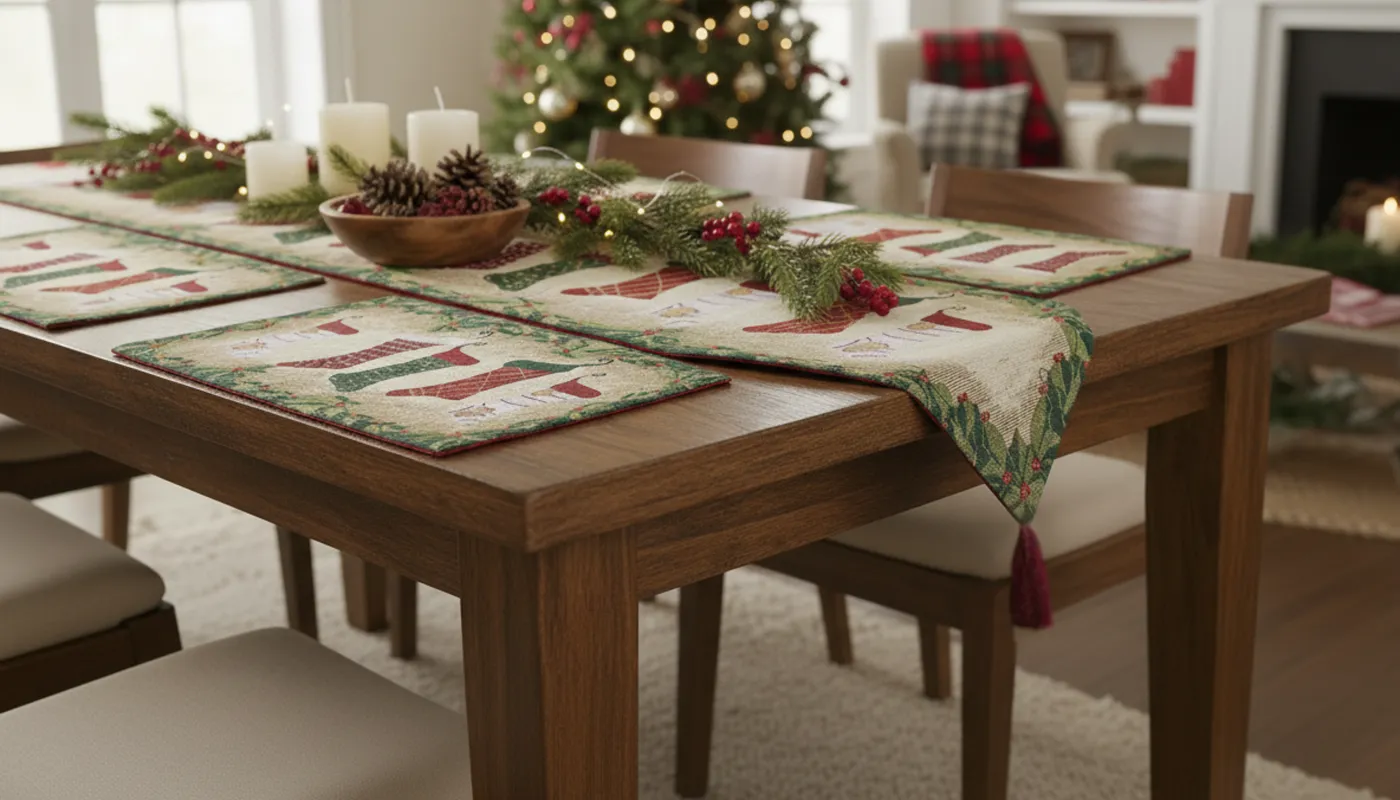 Tache Hang My Stockings By the Fireplace Table Runners (12910) 13 x 120