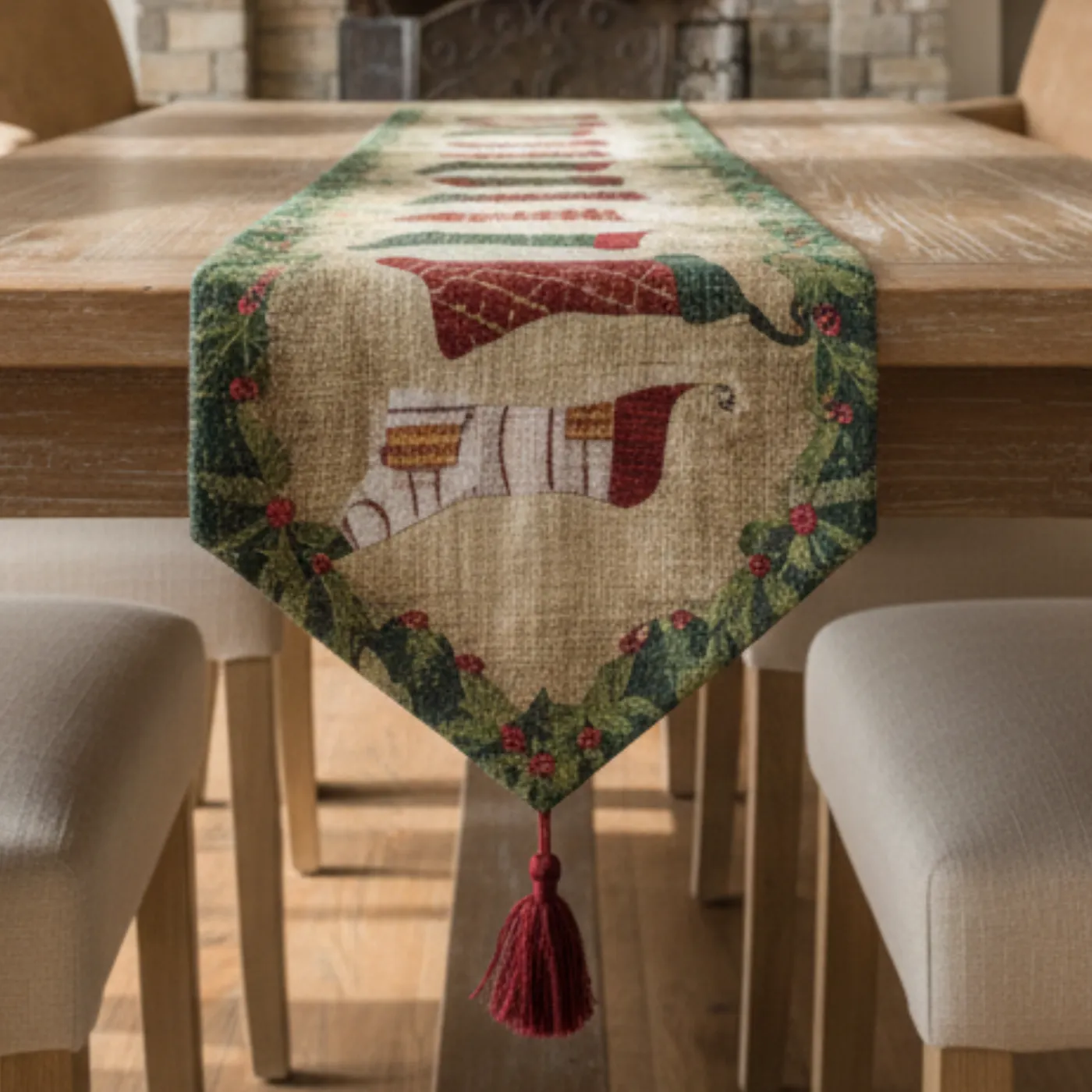 Tache Hang My Stockings By the Fireplace Table Runners (12910) 13 x 120