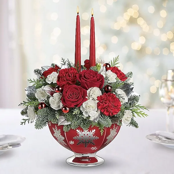 Teleflora's Silver And Joy Centerpiece in New Hope PA - The Pod Shop Flowers