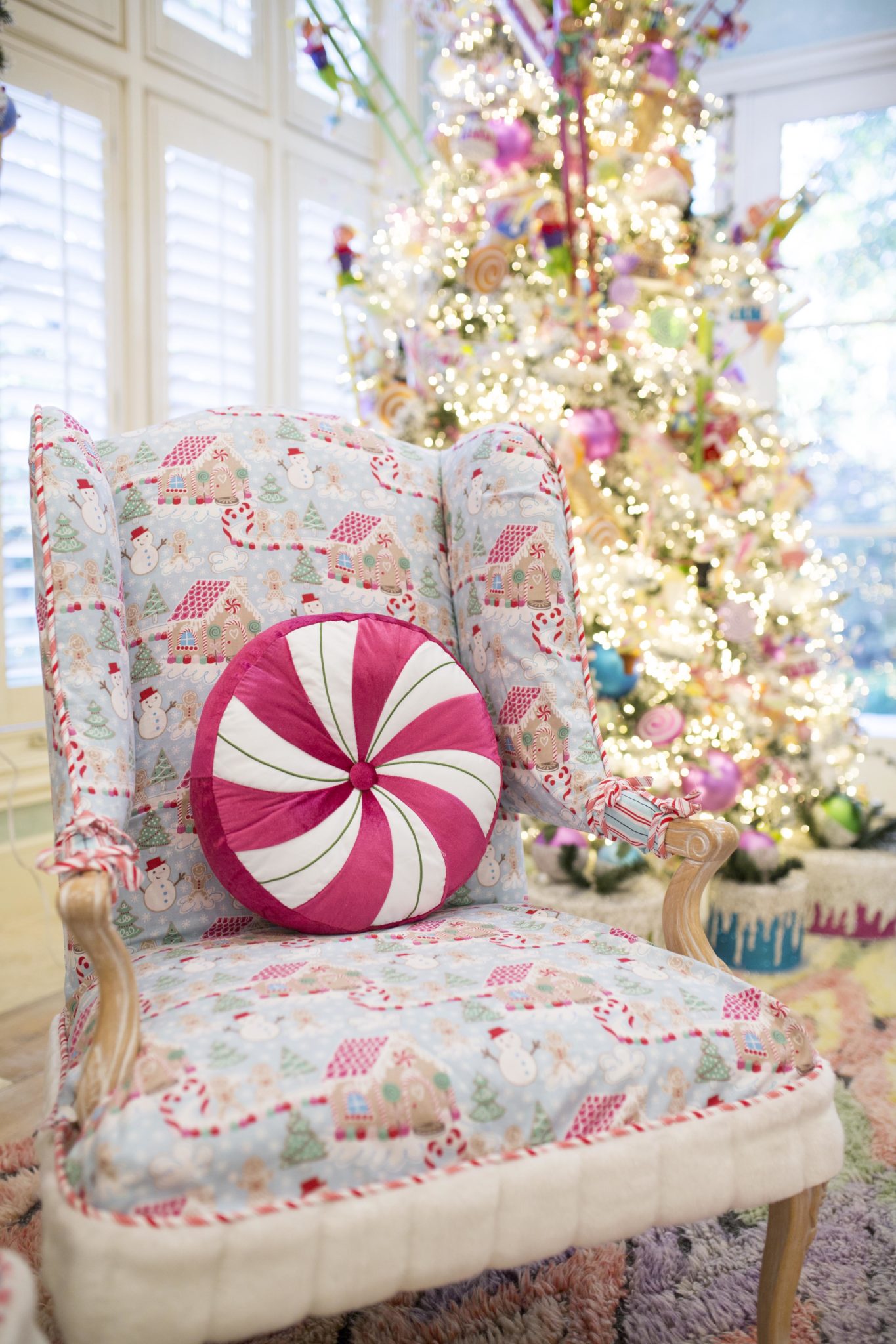 The Candy Land Christmas Family Room Part 3: Slip Covers and Tutus | Turtle Creek Lane