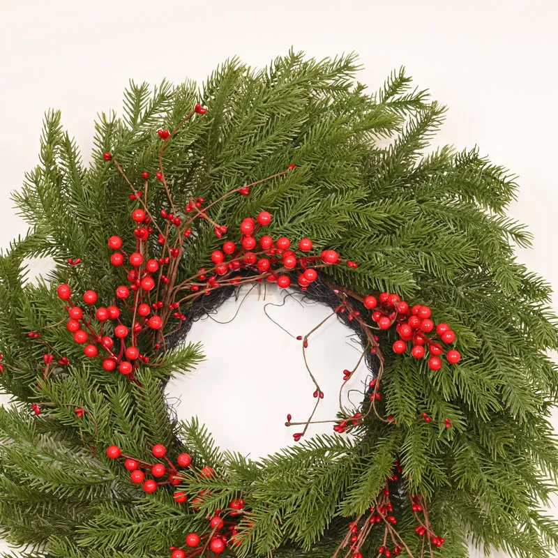 The Holiday Aisle® 24' Artificial Greenery Cypress Berry Christmas Day Winter  Wreath For Front Door | Joss & Main