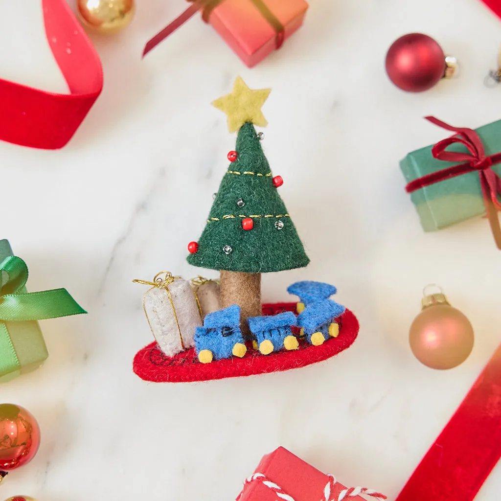 Toy Train Around the Christmas Tree Ornament – Holiday Keepsake –  Craftspring