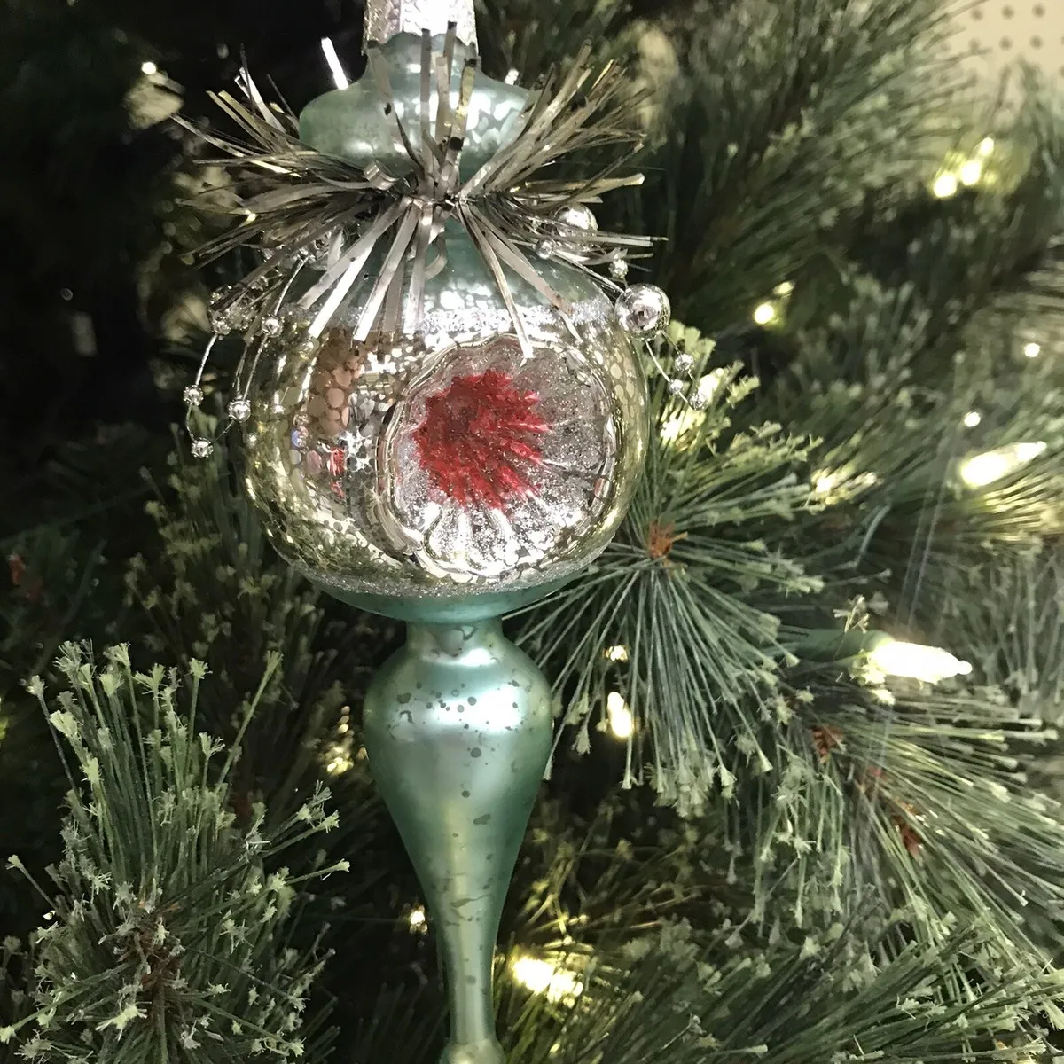 Tree Antique Victorian Christmas Ornament Victorian Style Indent Mercury  Glass Christmas Tree Ornament, Tinsel