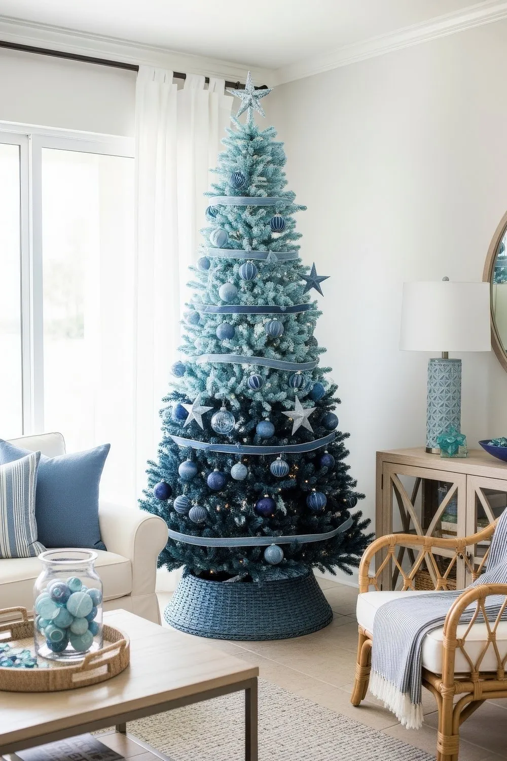 Tree Decorations Living Room Tree Blue Lamps 28 Blue Christmas Tree  Decorations For A Unique, Magical