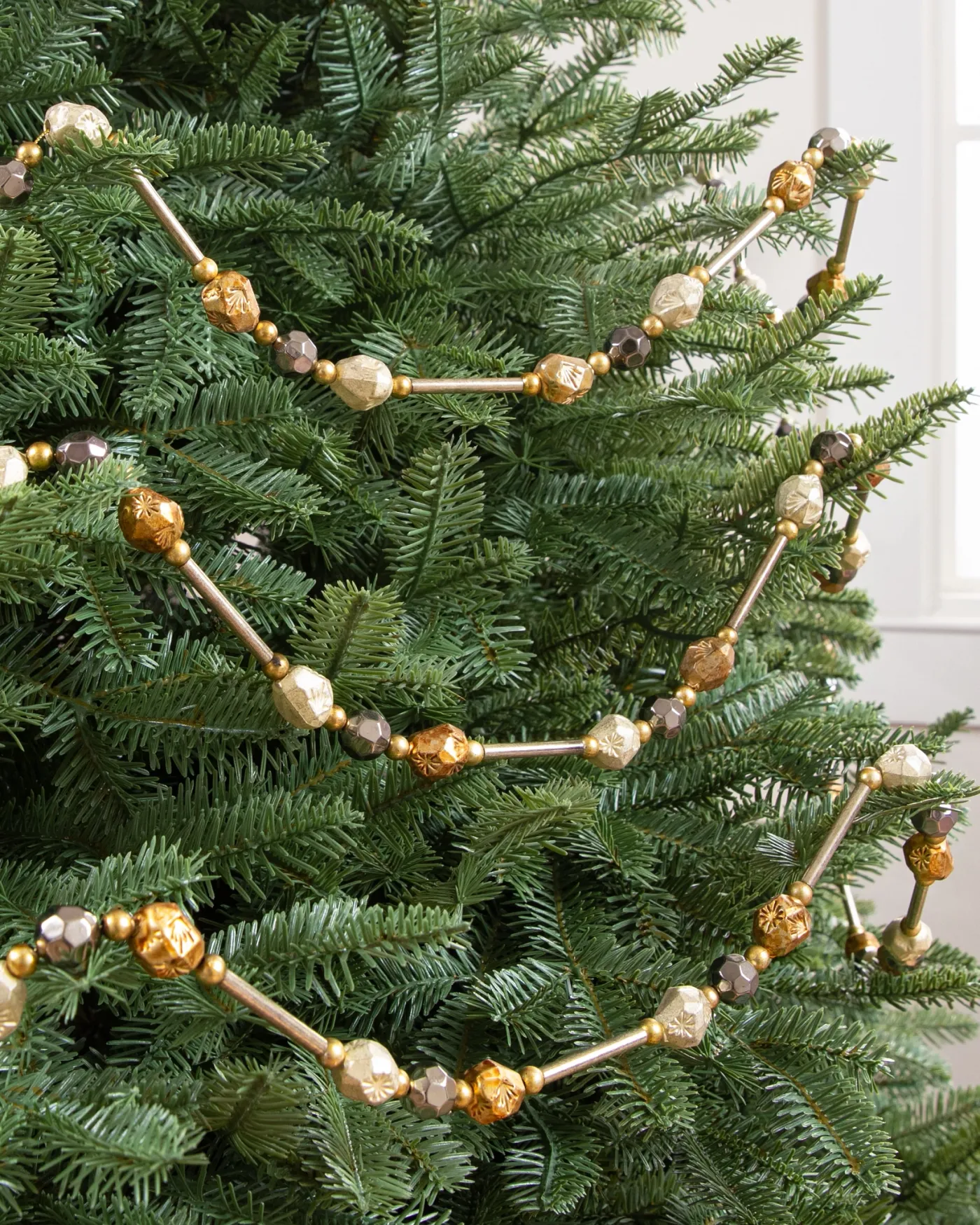 Tree Decorations Wood Beaded Garland Christmas Tree Wood Bead Christmas Tree String Beads Natural Wood Bead Garland World Market