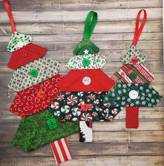 Tree Girly Christmas Ornaments Fabric Christmas Tree Ornament Set, Cute  Christmas Trees, Holiday Decor, Christmas In July, Trio Of Trees Decor,  Handmade Holiday Ornaments
