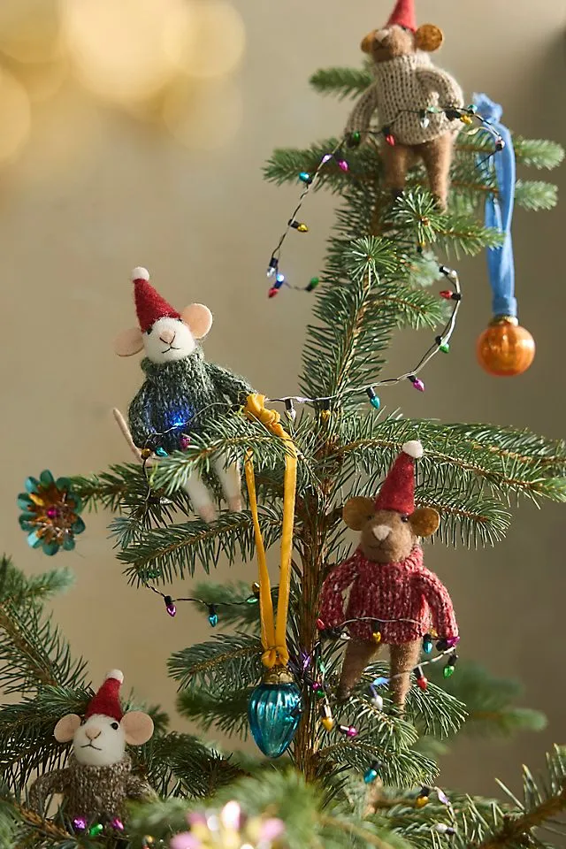 Trimming the Tree Illuminated Felt Critter Scene | Terrain