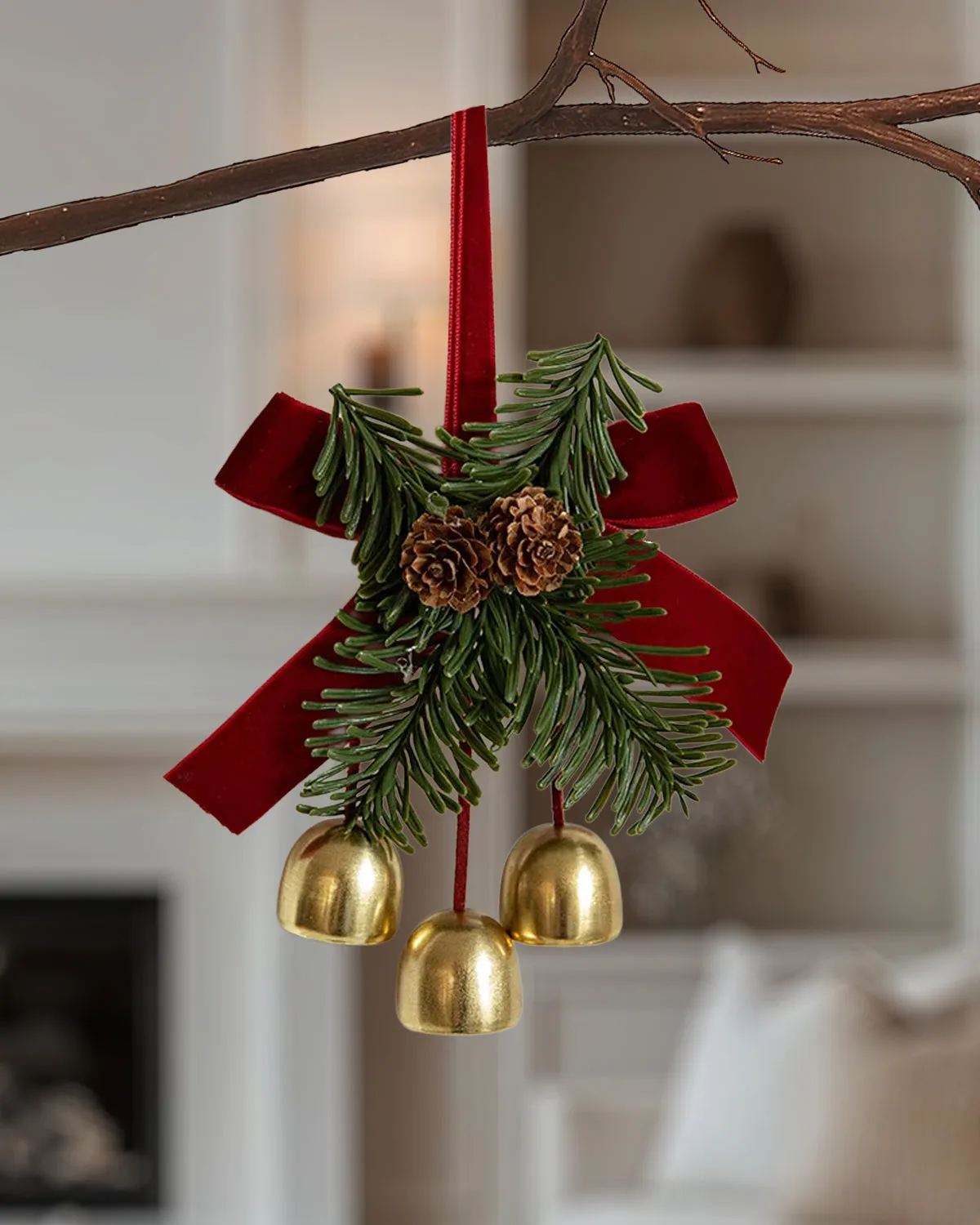 Triple Bell Evergreen Ornament