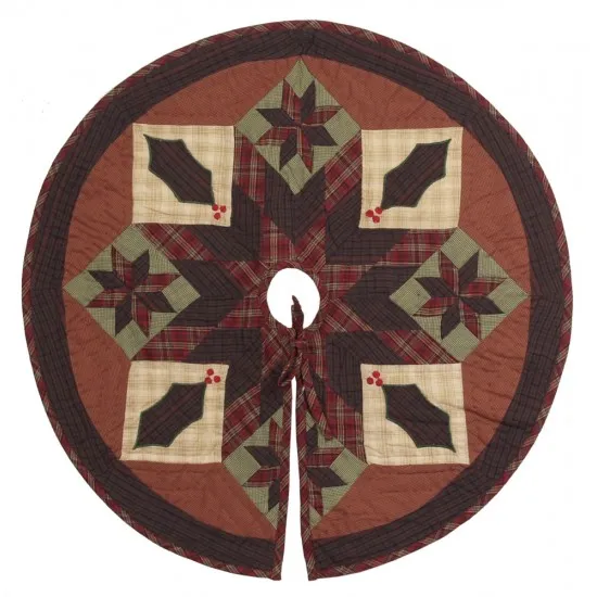 Twinkle Star/Holly Plaid Mini Christmas Tree Skirt