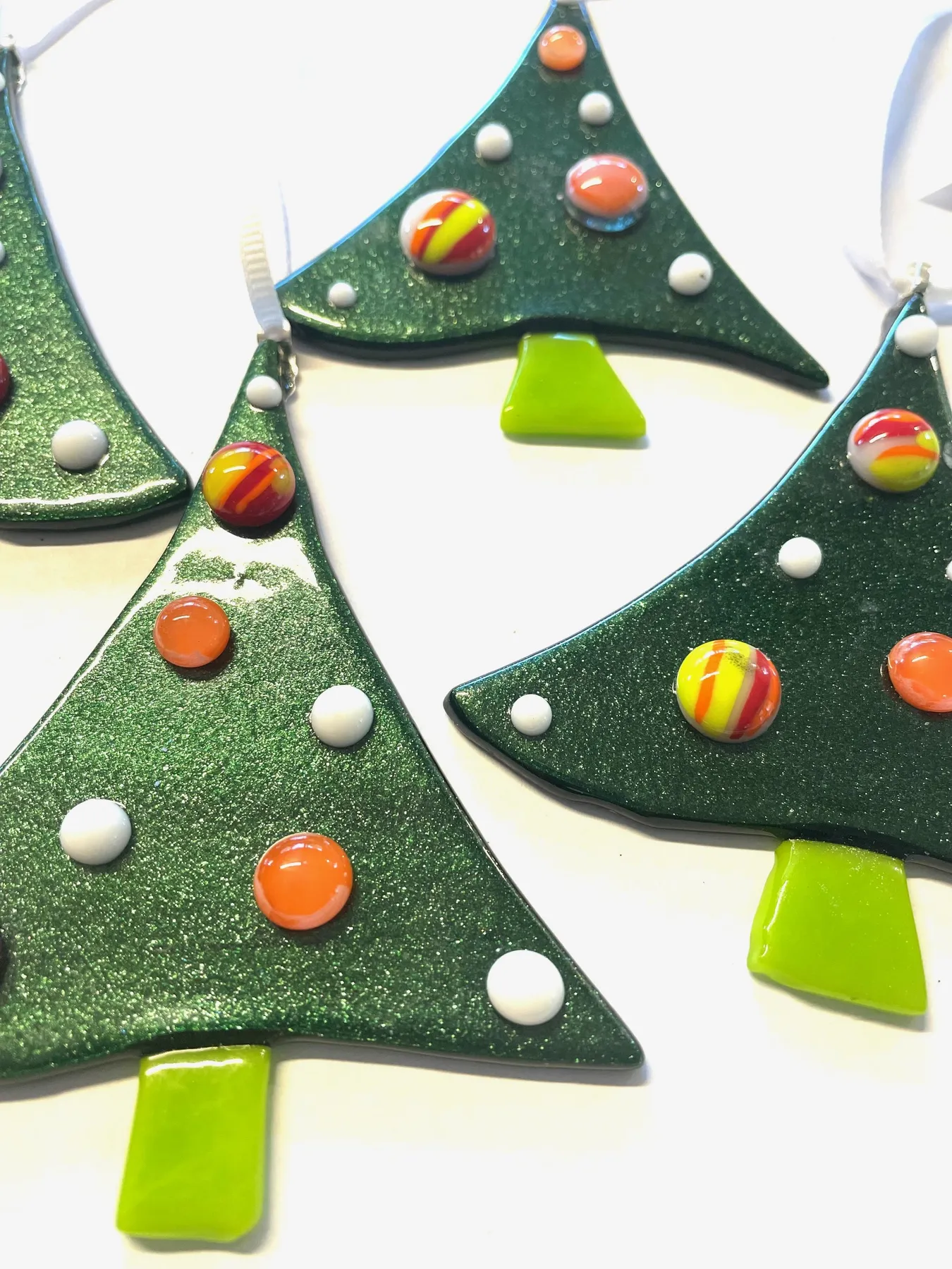 Unique Fused Glass Christmas Tree Decoration
