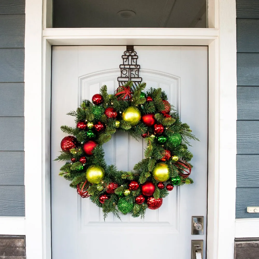 Village Lighting 30 in. Festive Holiday Pre-Lit LED Wreath