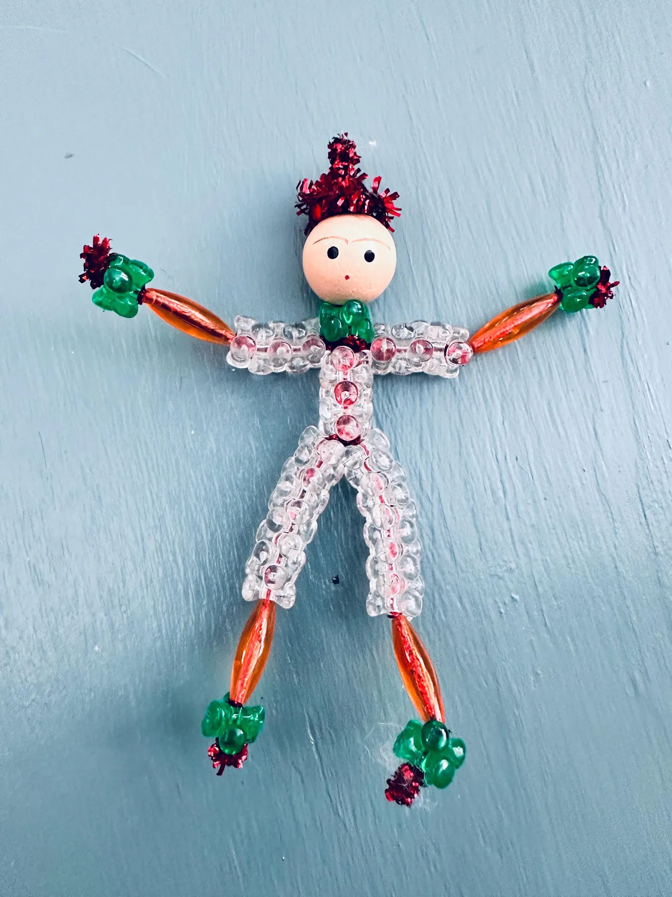 Vintage Beaded Pixie Ornaments Set, Mid Century Christmas Elves, Handmade  Bead Elf Decorations, Retro Holiday Tree Ornaments