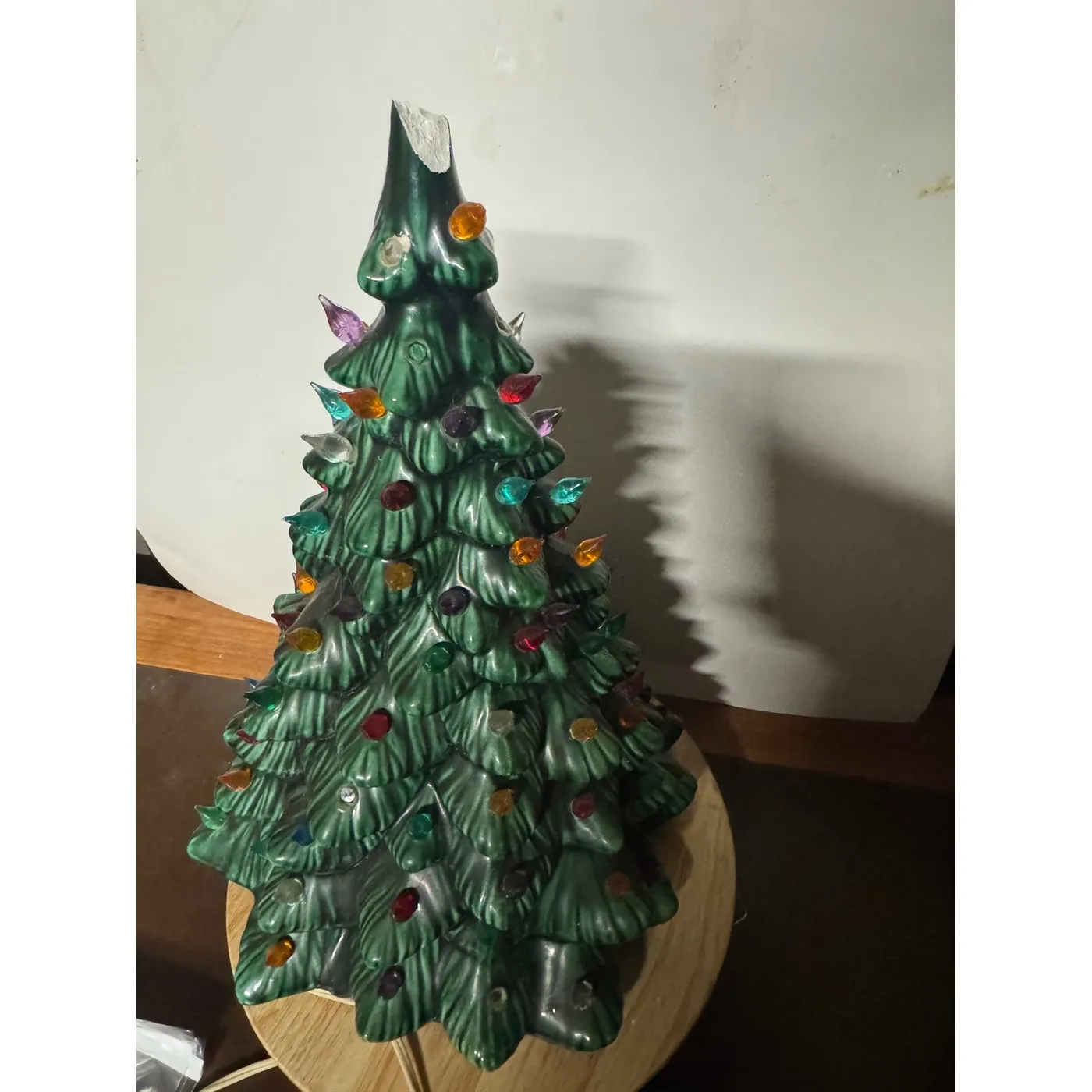 Vintage Ceramic Christmas Tree Tabletop Lighted Table Decoration