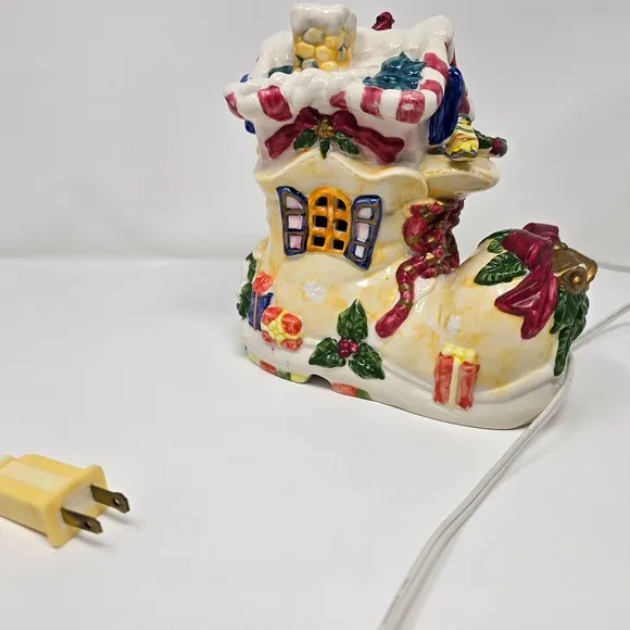 Vintage Christmas Village Shoe Ceramic Light-Up