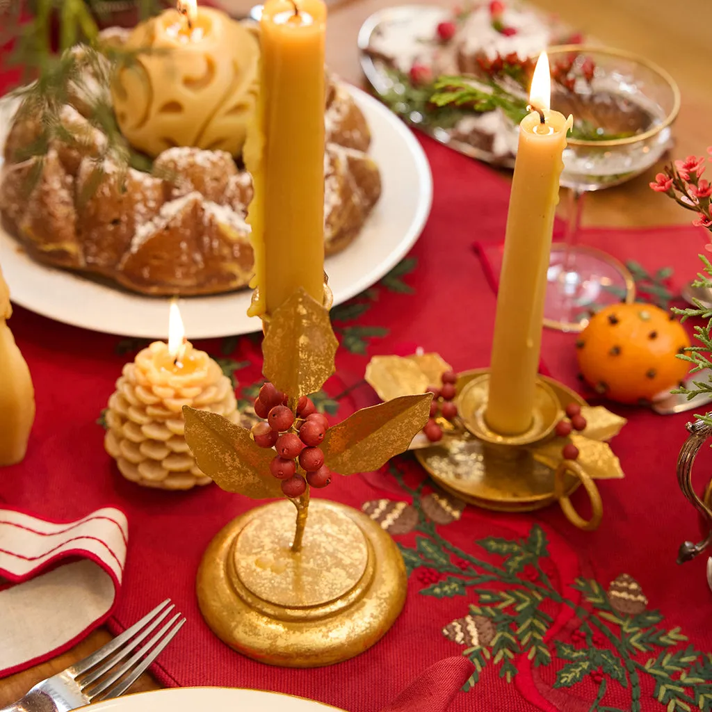 Vintage Holly Candlestick | Christmas Candle Holder – Craftspring