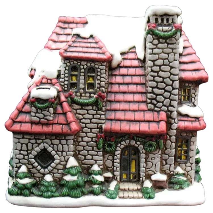 Vintage Lefton Colonial Village Hand Painted Porcelain House . For Sale at Ruby Lane
