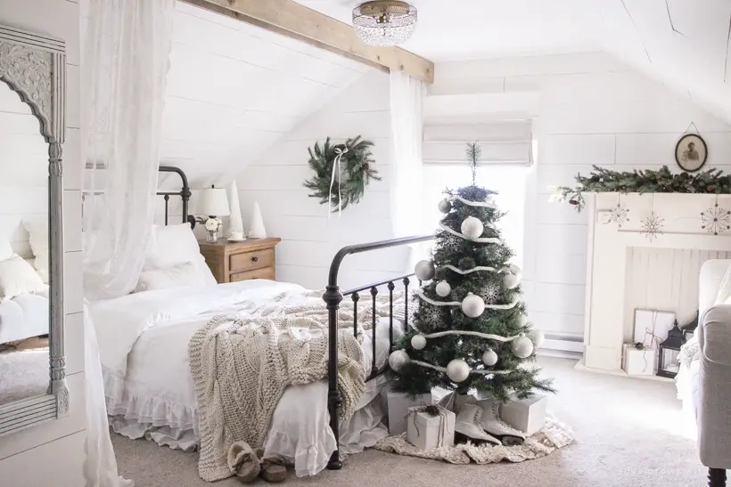 Vintage Winter Bedroom | LoveGrowsWild.com - Love Grows Wild