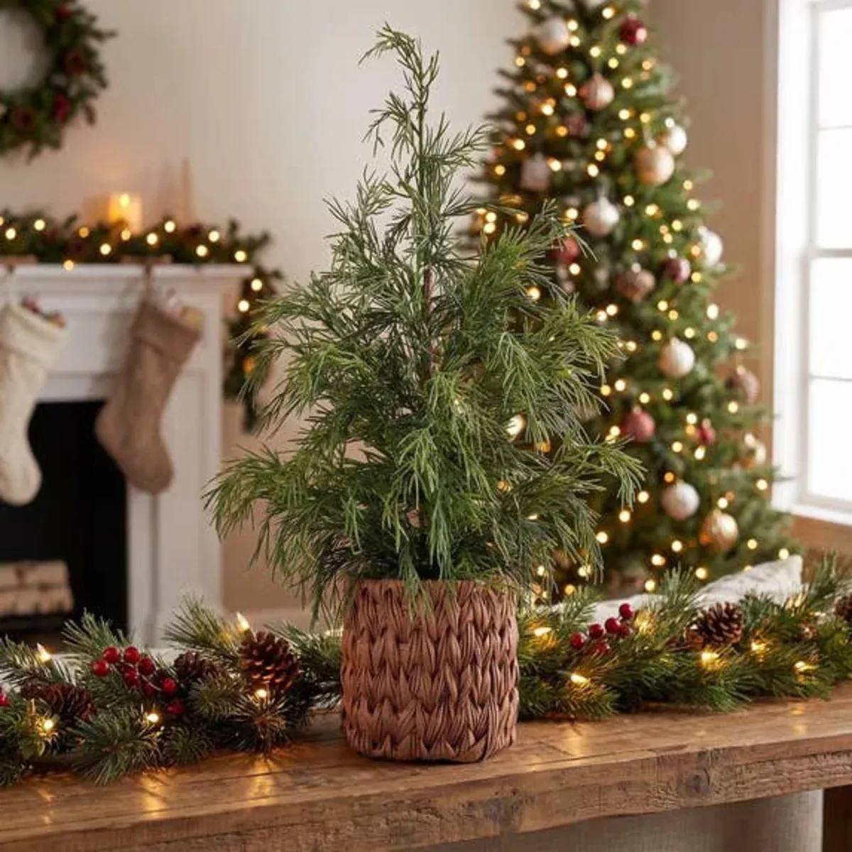 Walmart's $14 Shaggy Potted Cypress Tree Is the Prettiest Early Holiday Boho Find