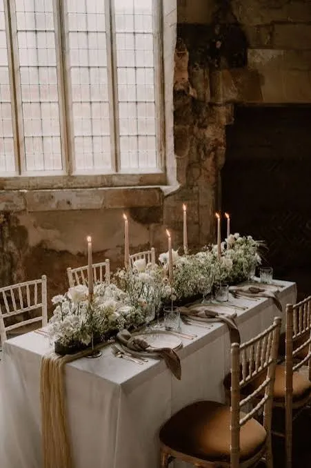 White Winter Wedding Flowers- Blackfriars Priory, Gloucester