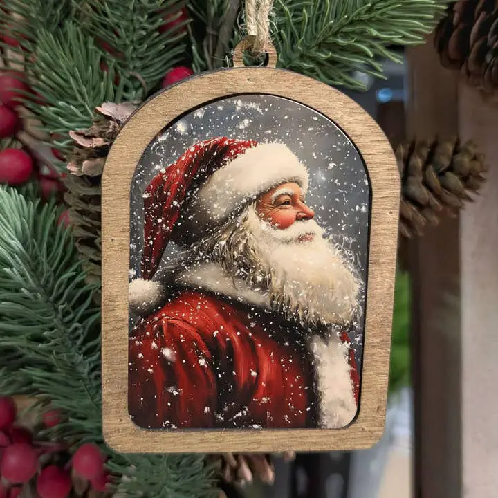 Wholesale Canvas Arch Ornament Antique Santa for your store - Faire