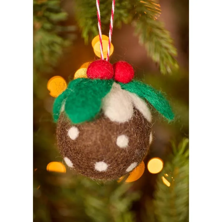 Wholesale Felt Christmas Pudding Bauble for your store - Faire