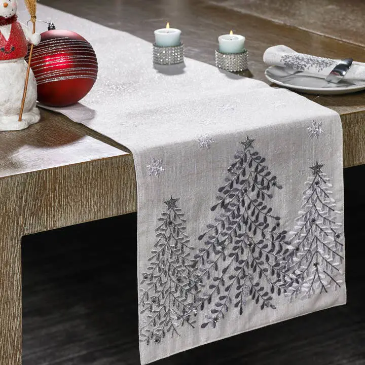 Wholesale Frosty forest table runner for your store - Faire