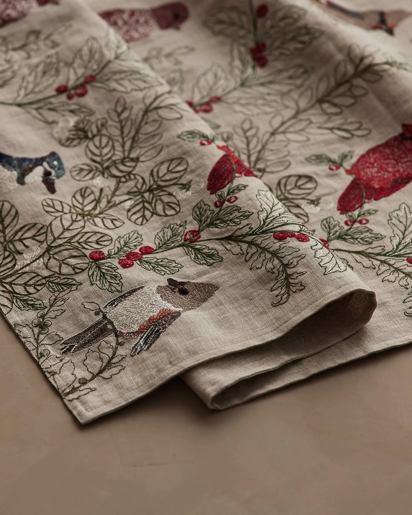 Winter Birds Table Runner | Coral & Tusk