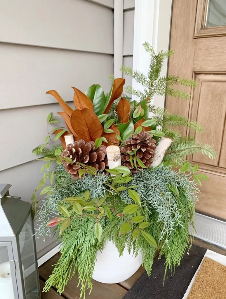 Winter Planters For The Front Porch Story - A Blissful Nest