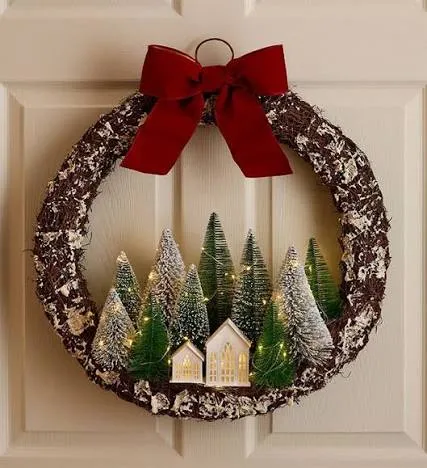 Winter Wonderland Village Wreath - 22' | 1-800-Flowers Occasions Delivery