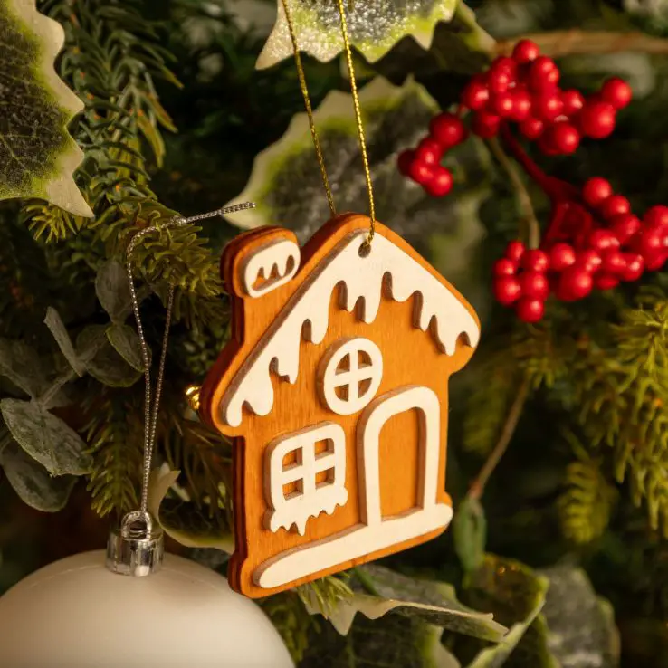 Wooden Gingerbread House - Christmas Tree Decoration