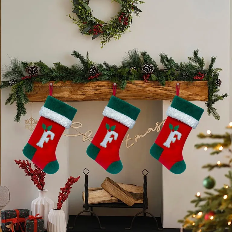 Xuniizn Personalized Christmas Stockings with Initials - Custom Embroidered  Stocking Set, Luxury Velvet Xmas Stockings for Family, Holiday Christmas  Decorations, New Model F - Walmart.com