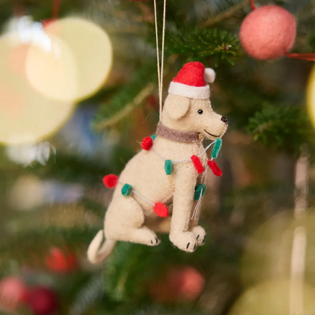 Yellow Lab in Christmas Lights Ornament